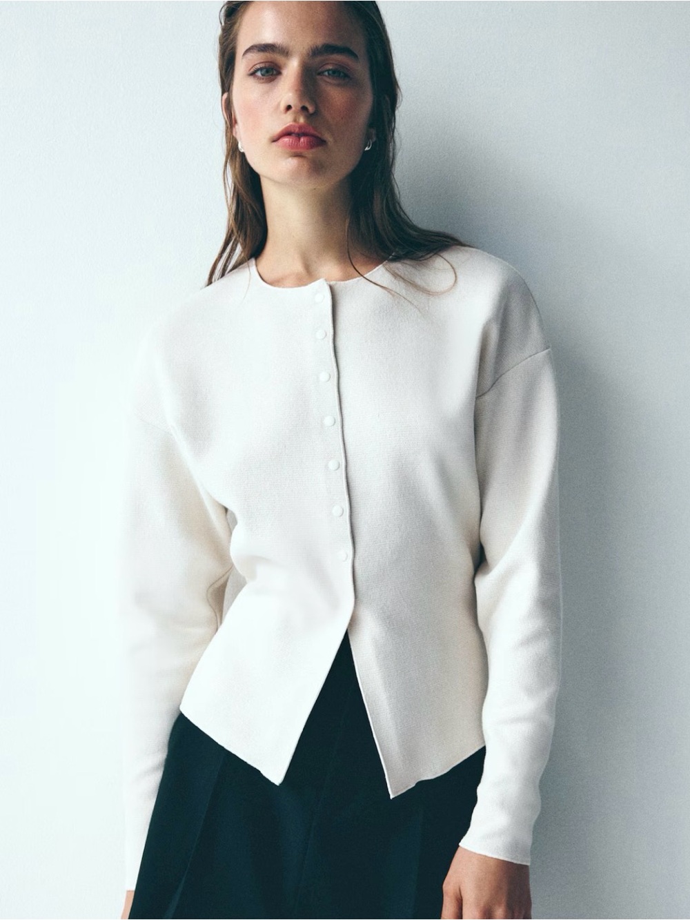 Classic Button-Front Women's knit sweater